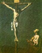 Francisco de Zurbaran st. lucas before christ crucified Spain oil painting artist